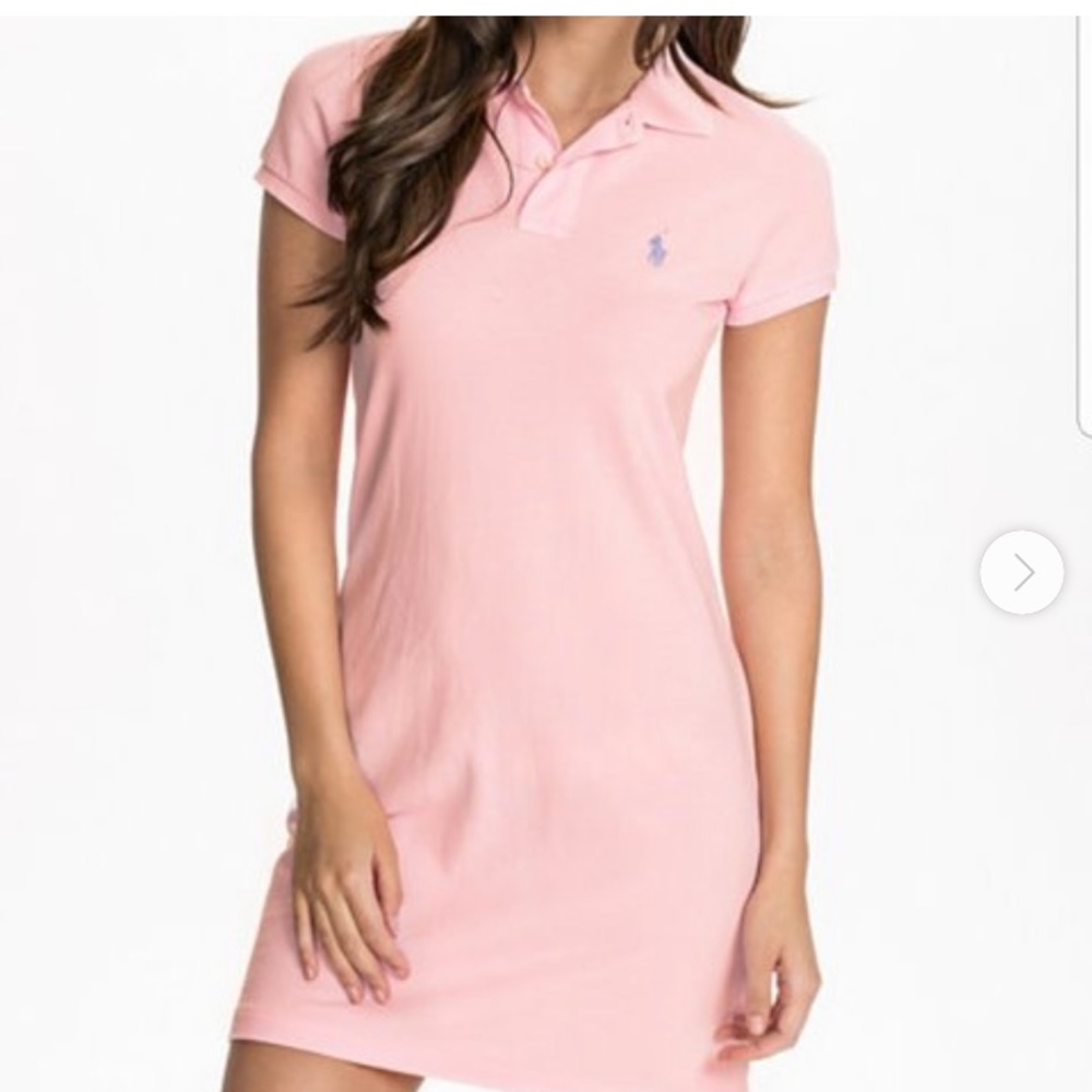 Polo Ralph Lauren Mesh Mini Pink Dress Blue Horse